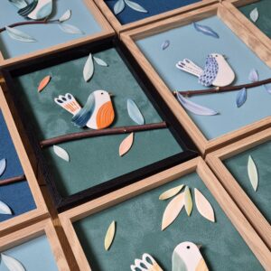 Tableau petit oiseau 23x32 cm