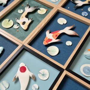 Tableau carpe koï 23x32 cm