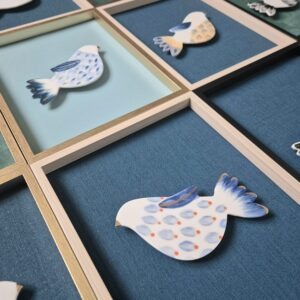 Tableau oiseau 21x26 cm